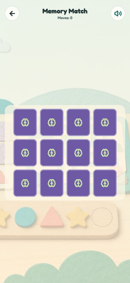 Actual phone-sized Memory Match gameplay